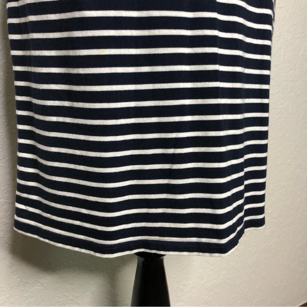 Boden navy blue white striped cap sleeve knit dress size 2R - Picture 4 of 16